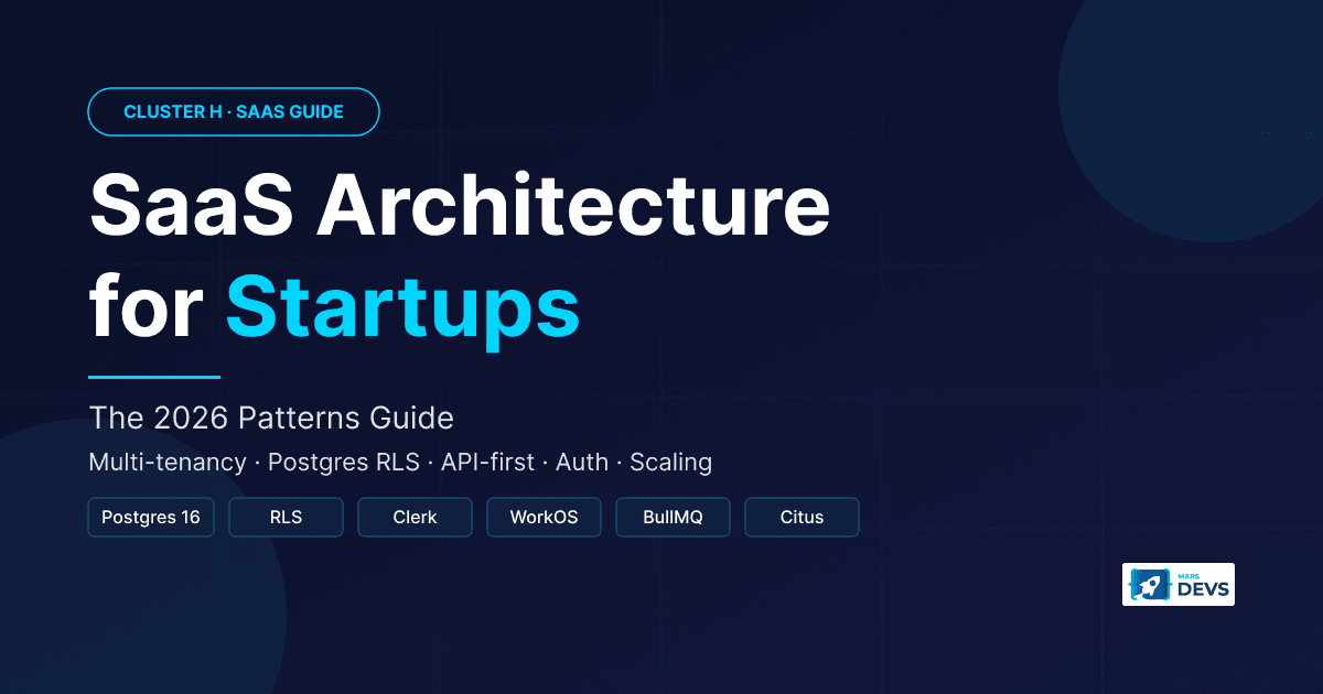 SaaS Architecture for Startups in 2026: Patterns, Decisions, Trade-offs