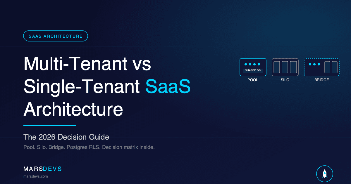 Multi-Tenant vs Single-Tenant SaaS Architecture: A 2026 Decision Guide for Founders